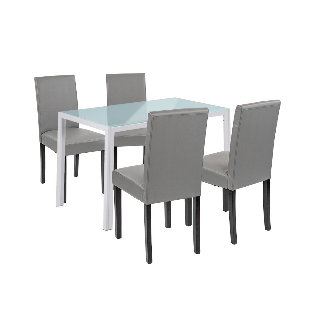 Mobilier - Leziter Set de masă Mira 4 1 alb-gri