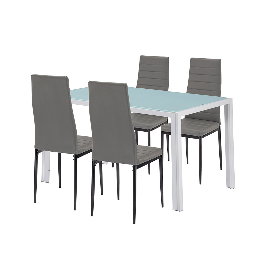 Mobilier sufragerie - Leziter Mabel 4+1 set de sufragerie gri-negru
