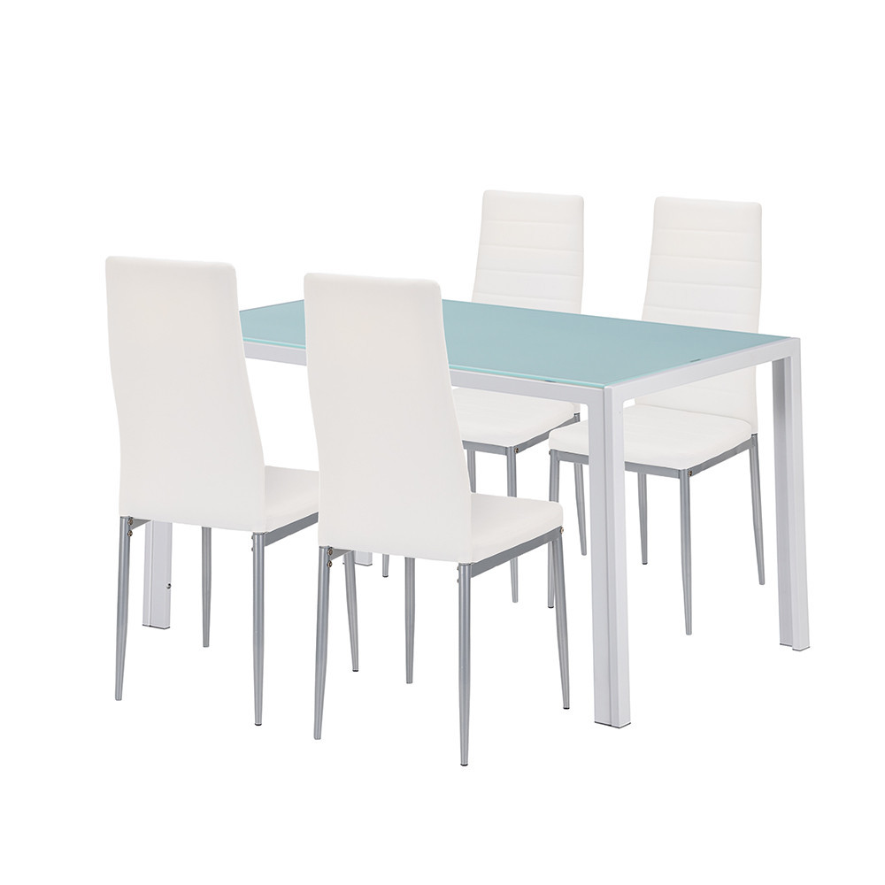 Mobilier sufragerie - Leziter Mabel 4+1 set de sufragerie alb-gri