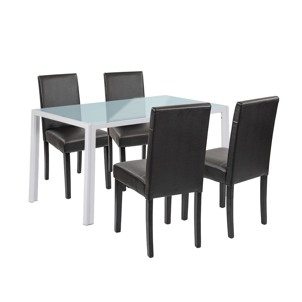 Mobilier - Leziter Set de masă Mira 4 1 alb-negru