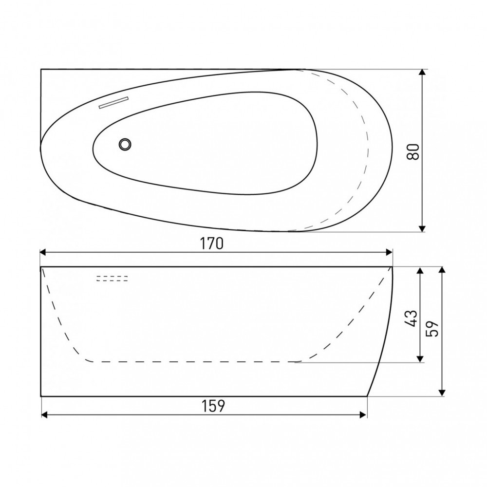 Kerra Cadă de baie asimetrică LUCY [5]