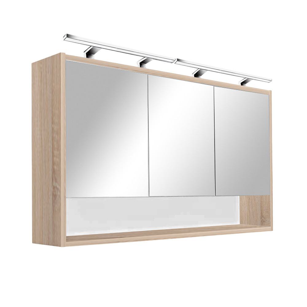 Dulap baie suspendat - Leziter Dulap superior cu oglindă Luna 120, stejar Sonoma