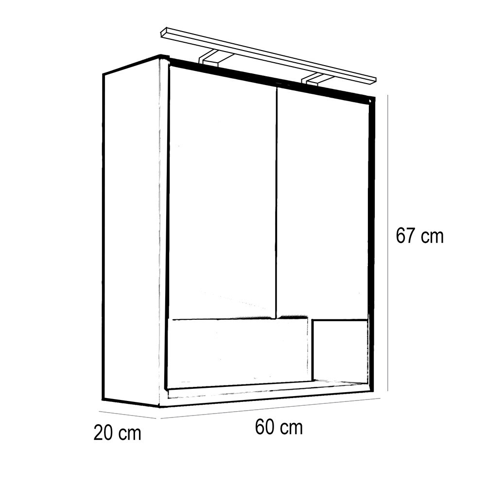 Leziter Dulap cu oglindă Luna 60, alb, superior [2]