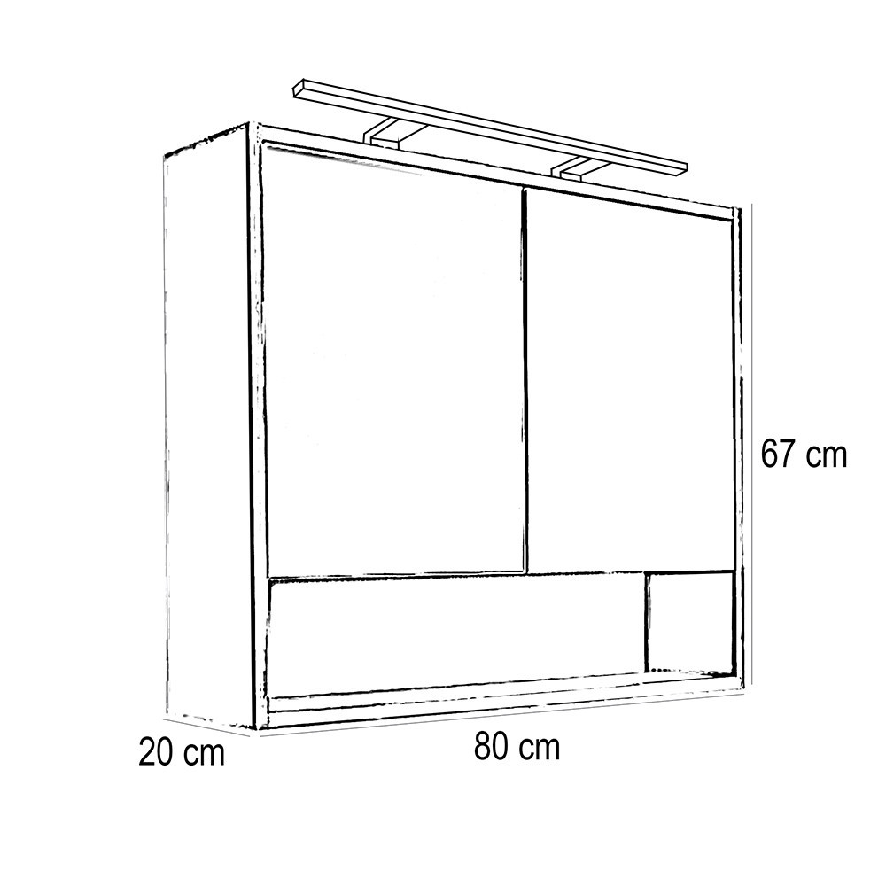 Leziter Dulap suspendat cu oglindă Luna 80, ulm Rauna [3]