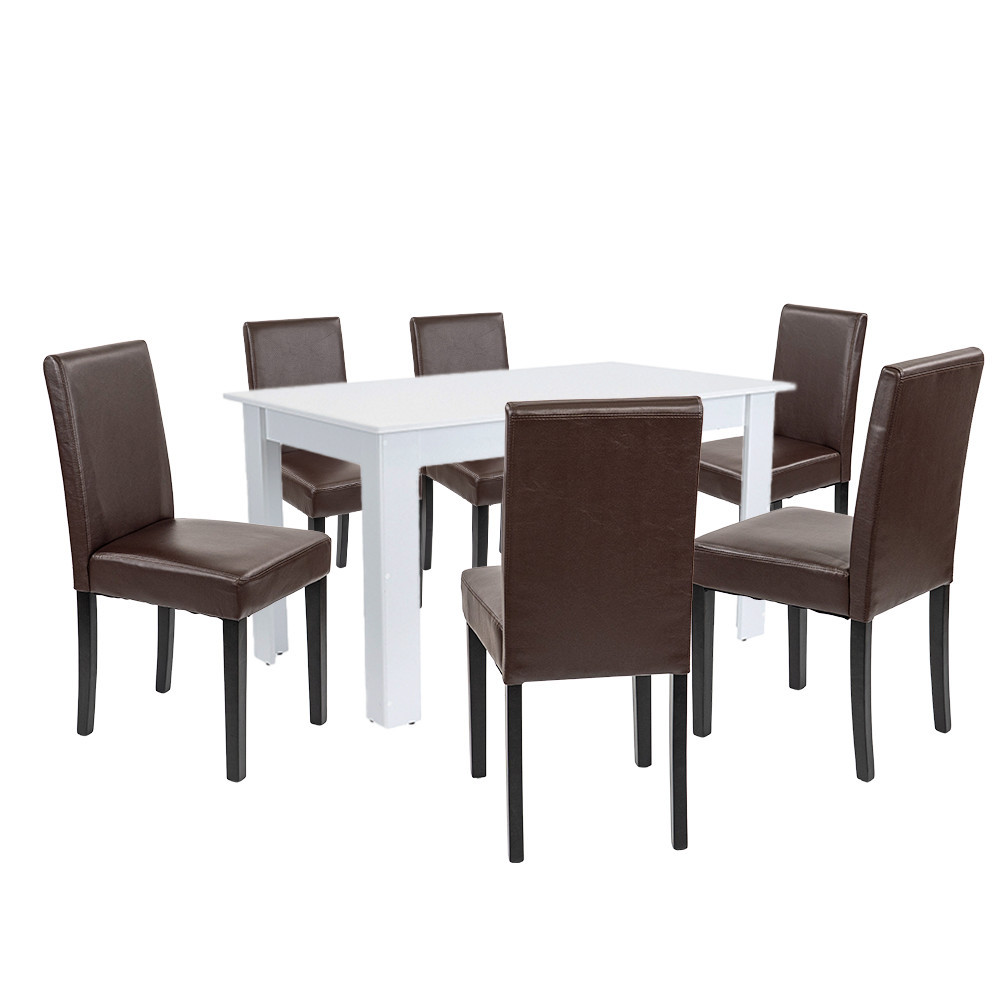Mobilier sufragerie - Leziter Set de masă Leon 6 1 alb-maro