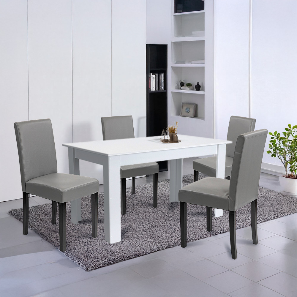 Leziter Set de masă Leon 4 1 alb-gri [1]