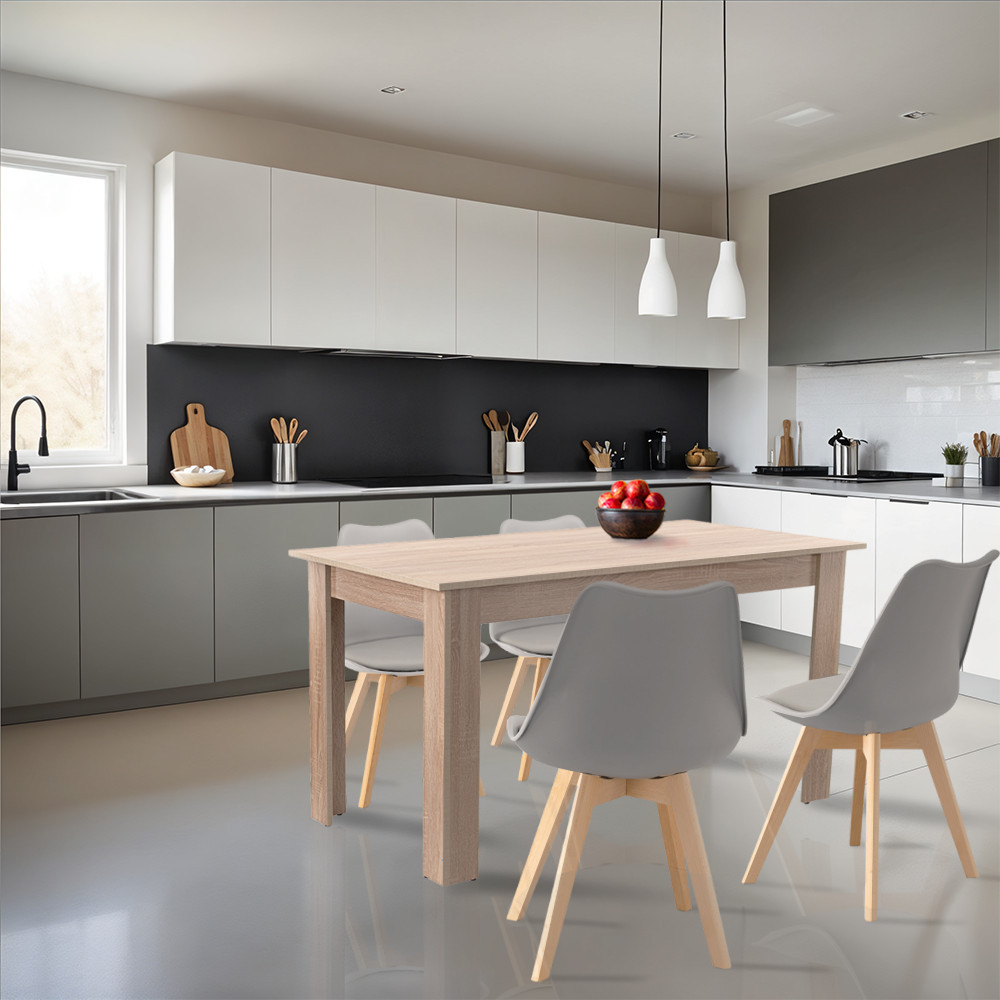 Leziter Set de masă Zara 4 1 gri-stejar Sonoma [1]