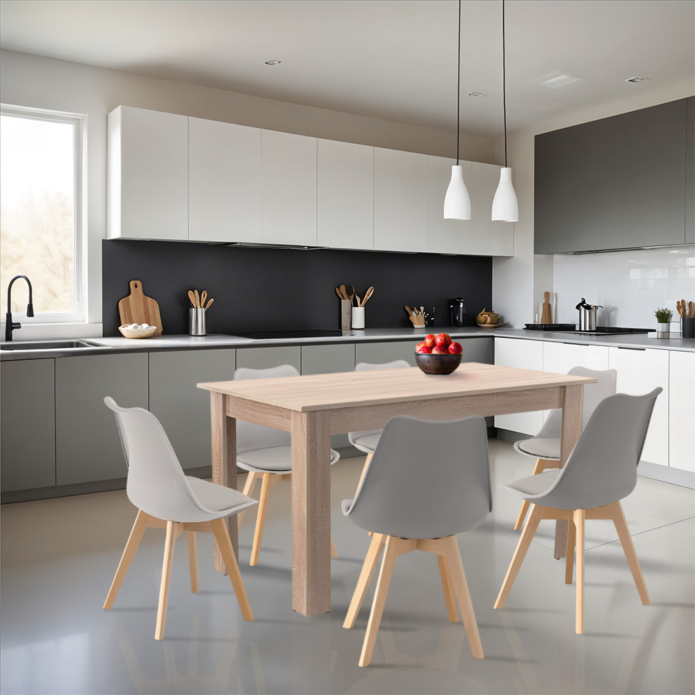 Leziter Set de masă Zara 6 1 gri-stejar Sonoma [1]