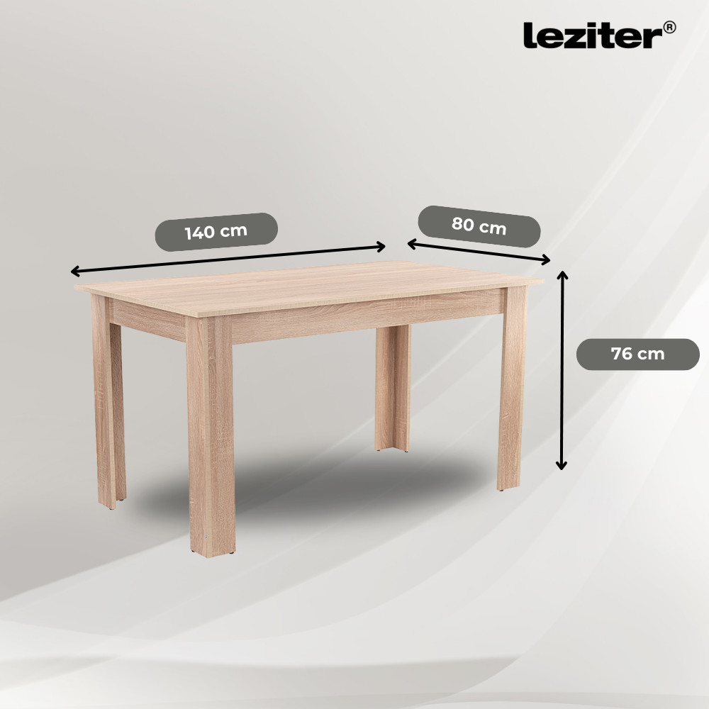 Leziter Set de masă Leon 6 1, stejar Sonoma-negru [4]