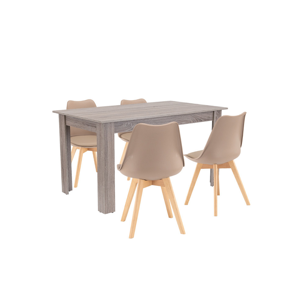 Set masă - Leziter Set de masă Zara 4 1 bej-stejar York