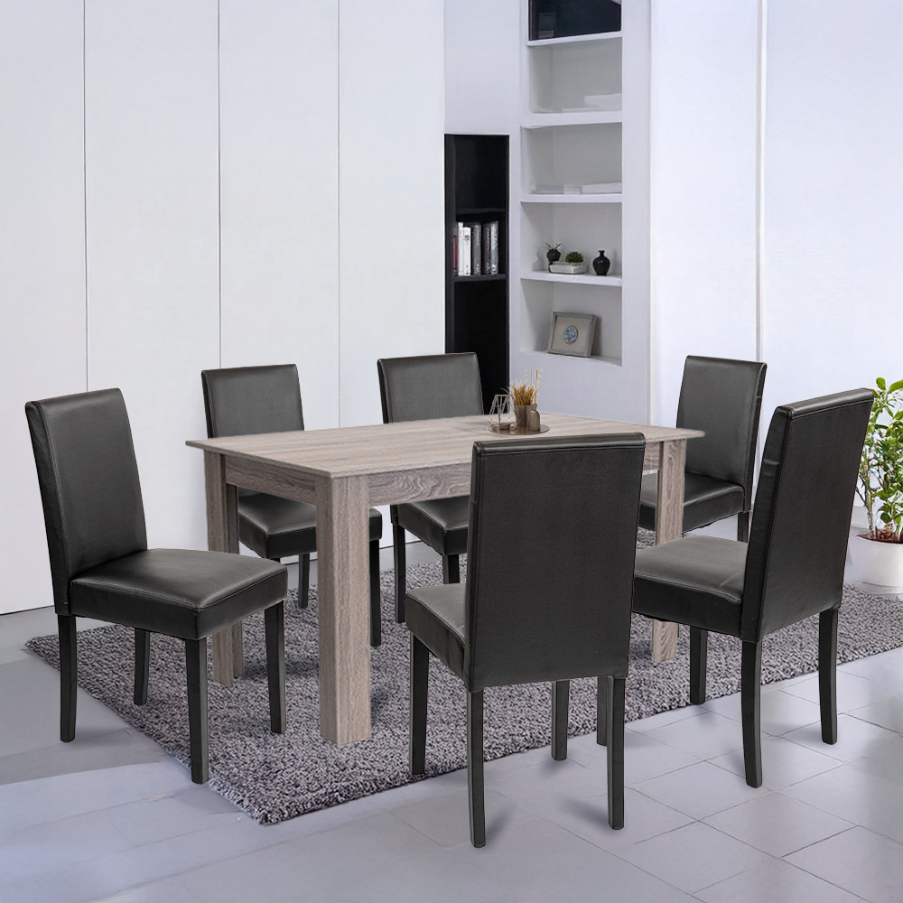 Leziter Set de masă Leon 6 1 stejar York-negru [1]