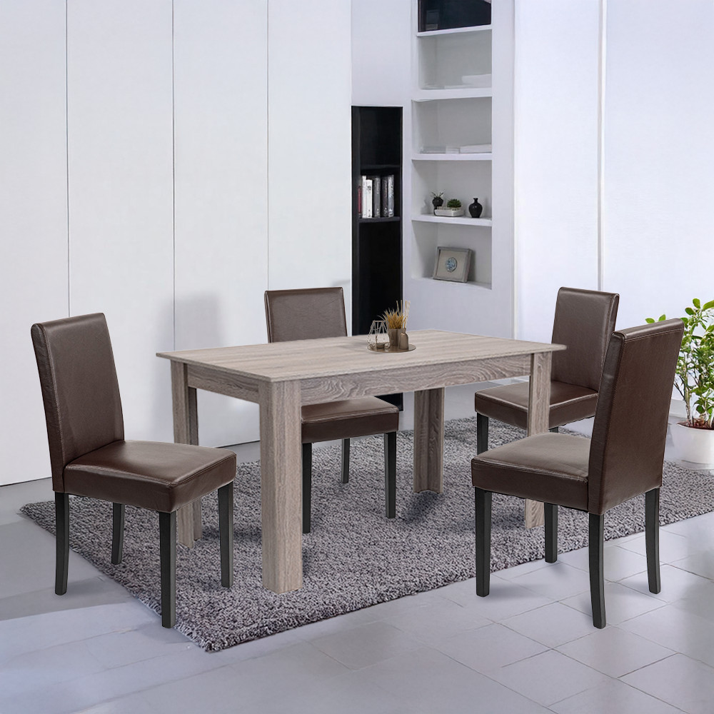 Leziter Set de masă Leon 4 1, stejar York-maro [1]