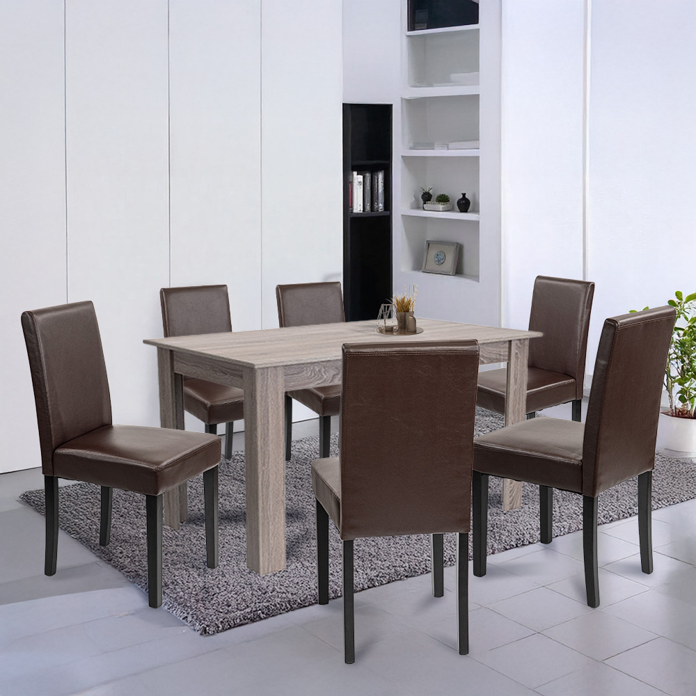 Leziter Set de masă Leon 6 1, stejar York-maro [1]