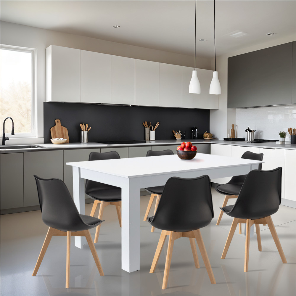 Leziter Set de masă Lola 6 1 alb-negru [1]