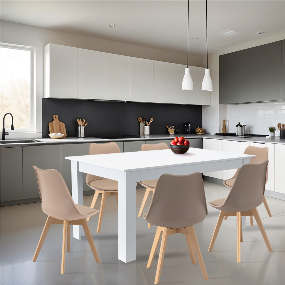 Leziter Set de masă Lola 6 1 bej-alb [1]