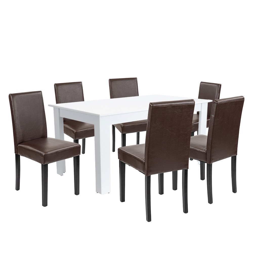 Mobilier sufragerie - Leziter Set de masă Leon 6 1 alb-maro