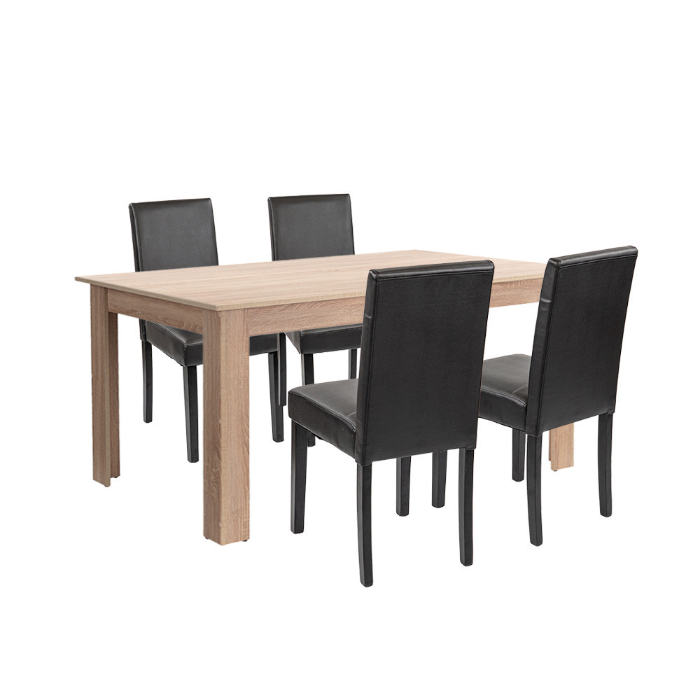 Set masă - Leziter Set de masă Leon 4 1 stejar Sonoma-negru