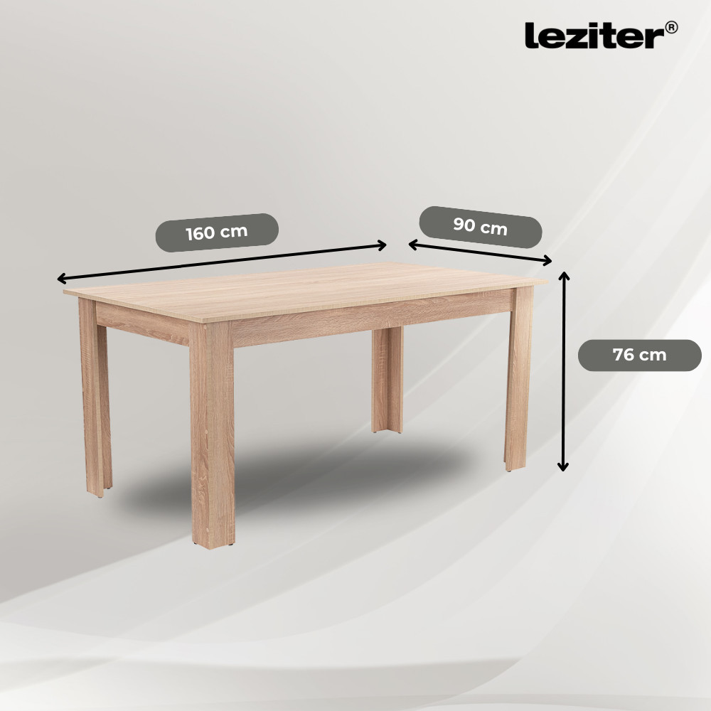 Leziter Set de masă Leon 6 1, stejar Sonoma-negru [4]