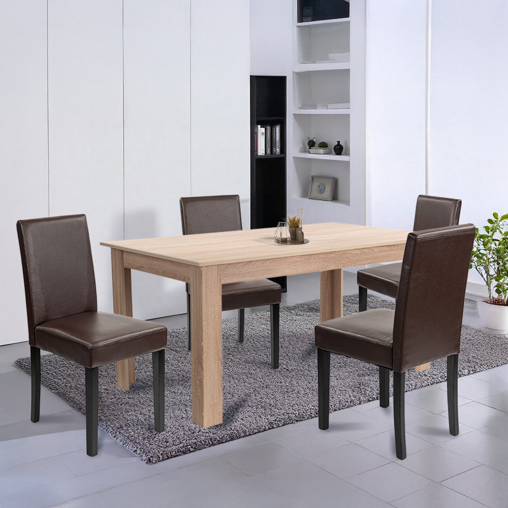 Leziter Set de masă Leon 4 1, stejar Sonoma-maro [1]