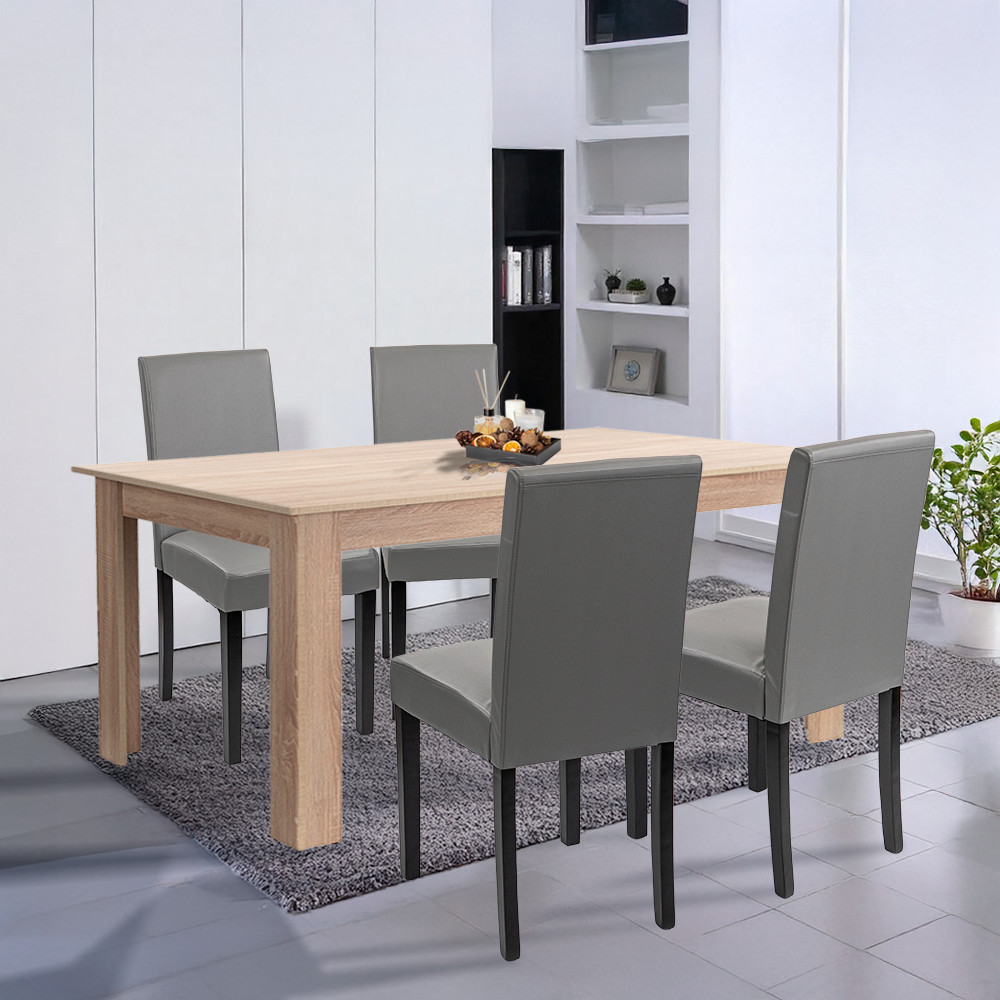 Leziter Set de masă Leon 4 1, gri stejar Sonoma [1]