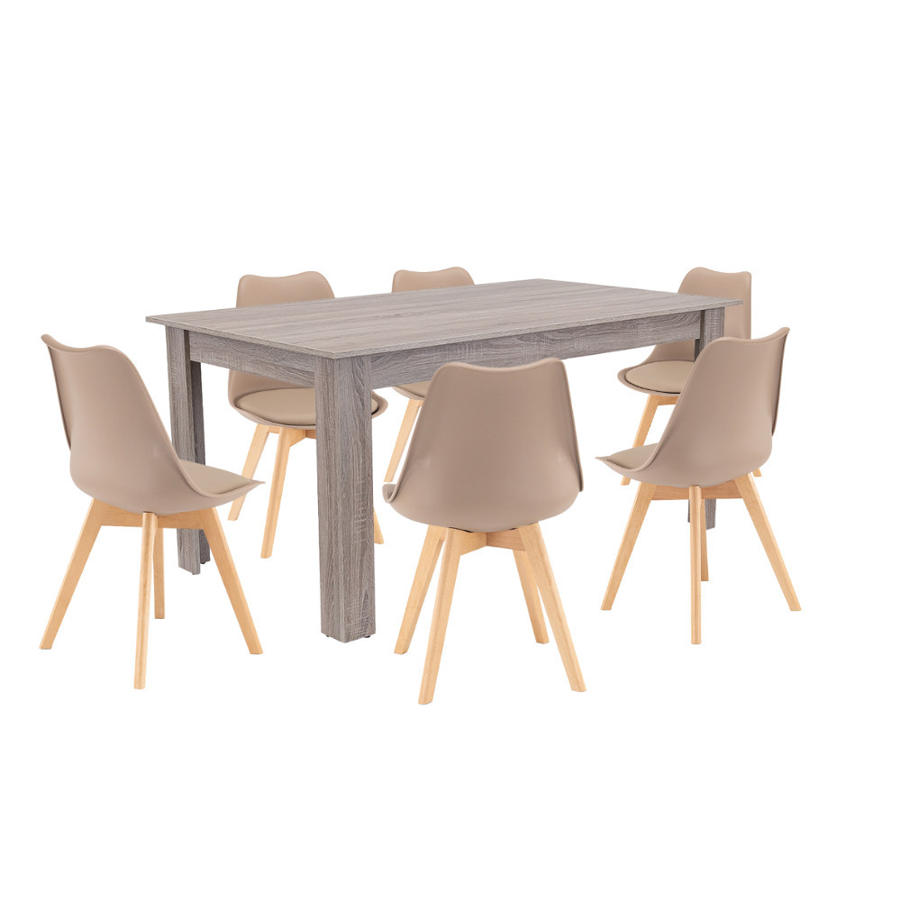 Set masă - Leziter Set de masă Lola 6 1 bej-stejar York
