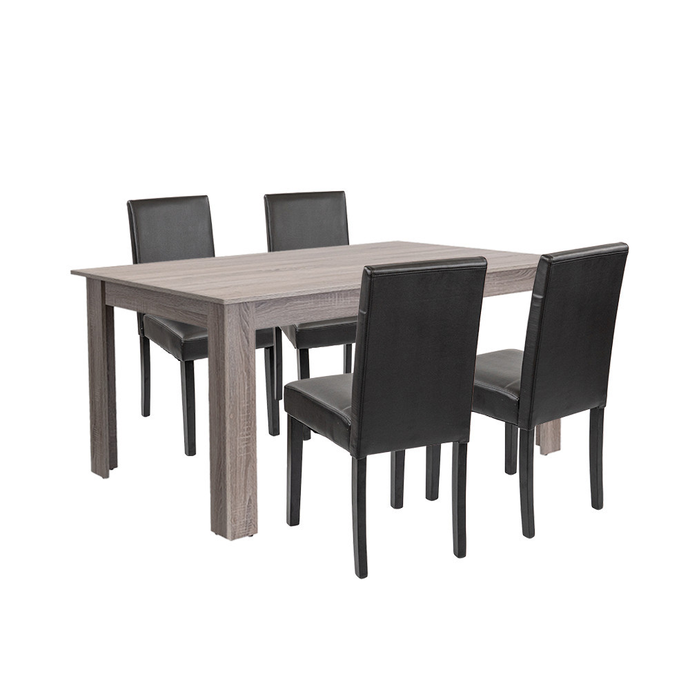 Set masă - Leziter Set de masă Leon 4 1 stejar York-negru