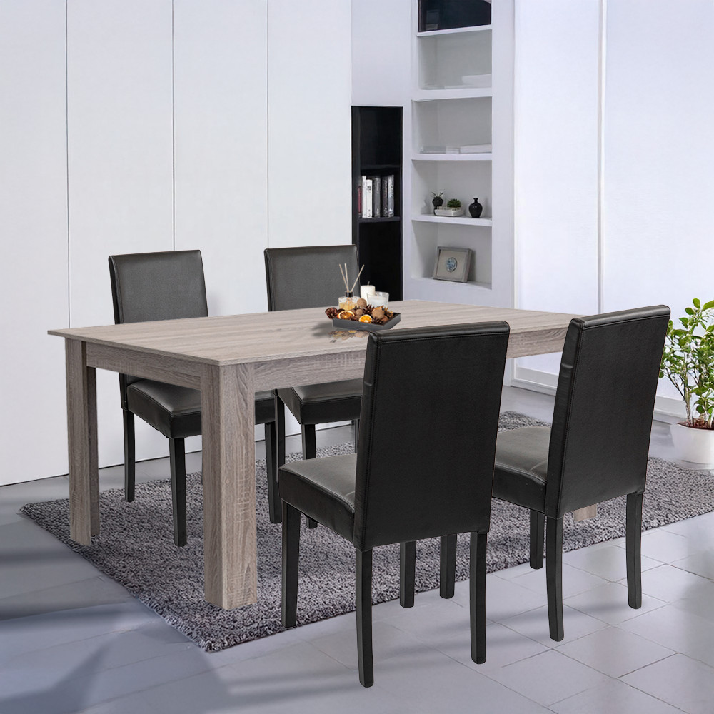 Leziter Set de masă Leon 4 1 stejar York-negru [1]