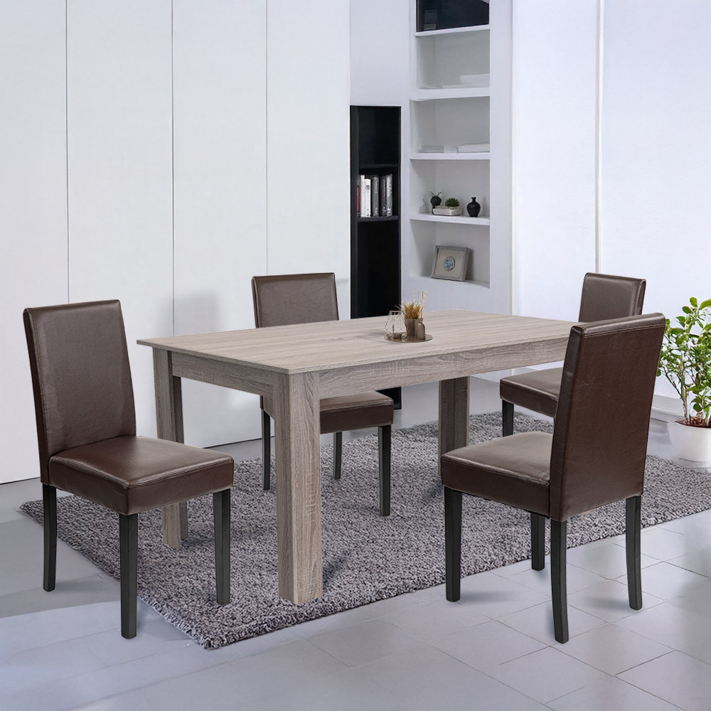 Leziter Set de masă Leon 4 1, stejar York-maro [1]