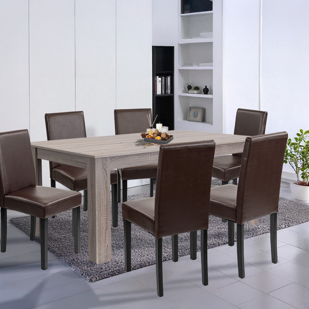 Leziter Set de masă Leon 6 1, stejar York-maro [1]