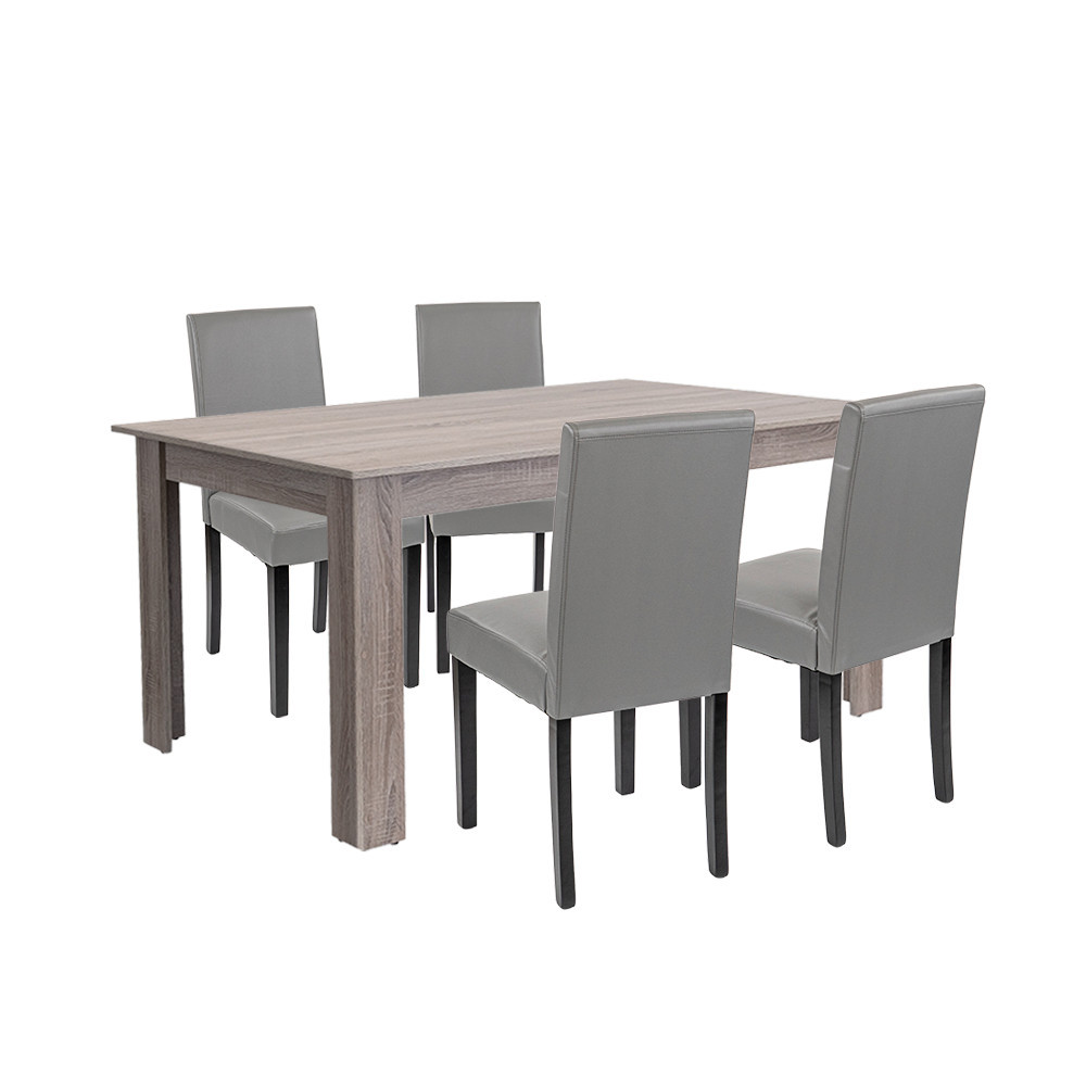 Mobilier sufragerie - Leziter Set de masă Leon 4 1 stejar York gri