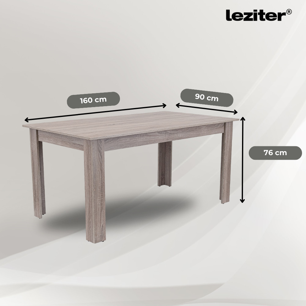 Leziter Set de masă Leon 4 1 stejar York gri [4]