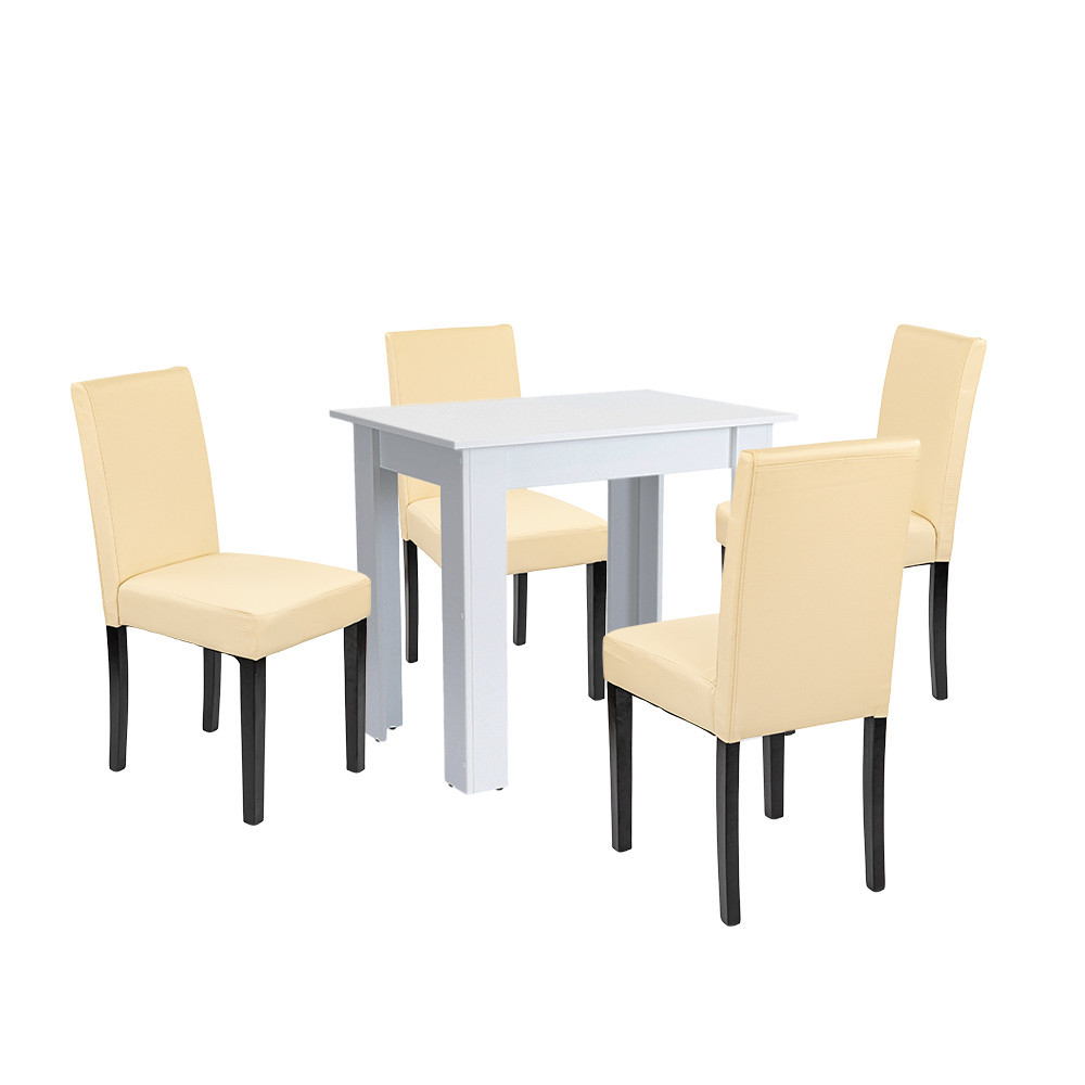 Mobilier sufragerie - Leziter Set de masă Leon 4 1 alb-bej
