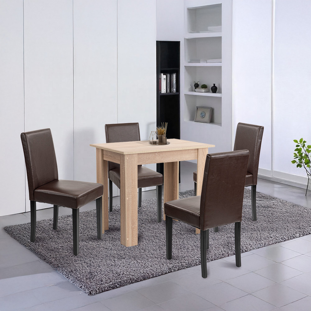 Leziter Set de masă Leon 4 1, stejar Sonoma-maro [1]