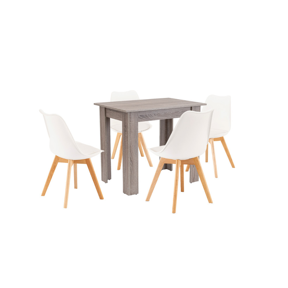 Produse temporar indisponibile - Leziter Set de masă Amina 4 1 alb-stejar York