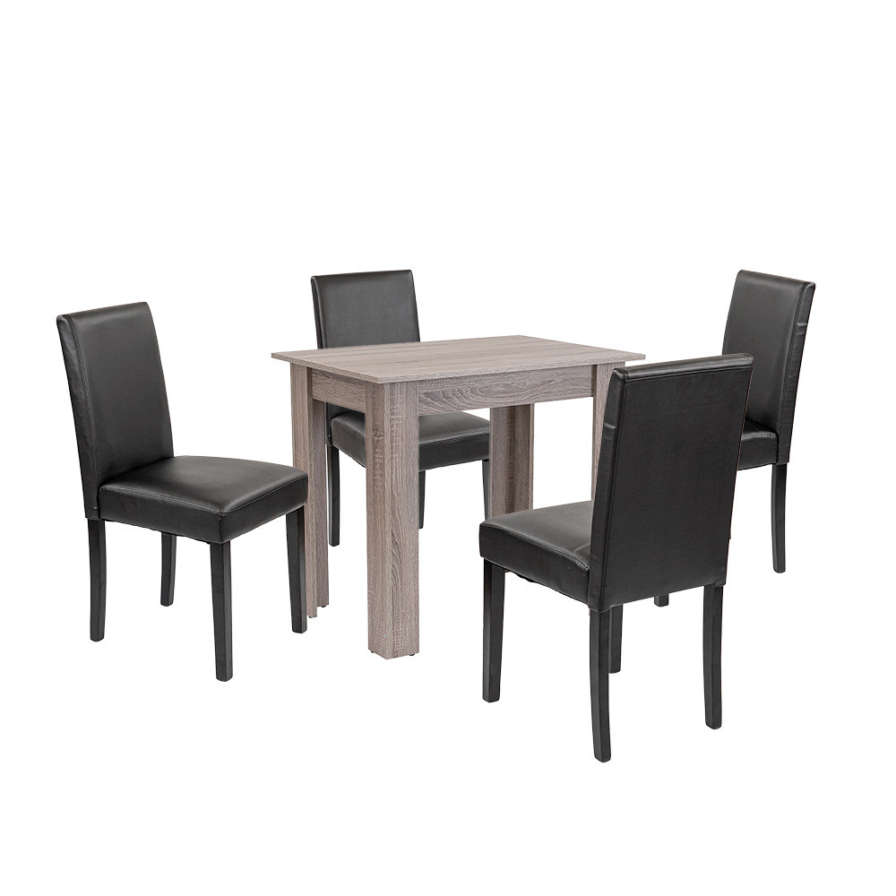 Set masă - Leziter Set de masă Leon 4 1 stejar York-negru