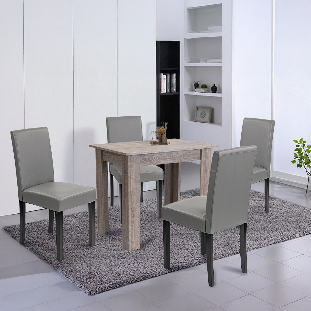 Leziter Set de masă Leon 4 1 stejar York gri [1]