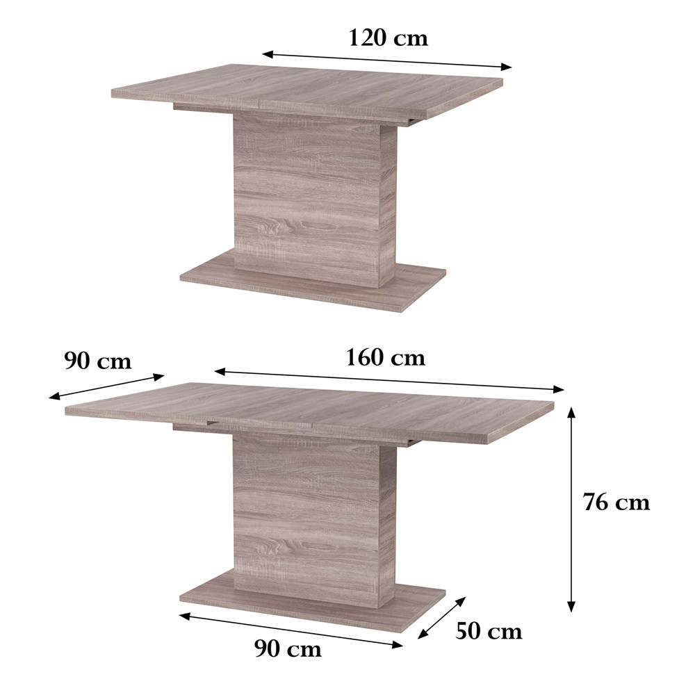 Leziter Masă extensibilă Yorki Elegant Premium 120/160x90 cm stejar yorki [1]