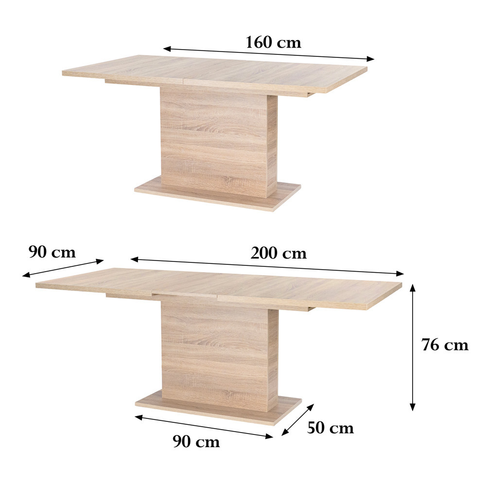 Leziter Masă extensibilă Yorki Elegant Premium 160/200x90 cm stejar sonoma [2]