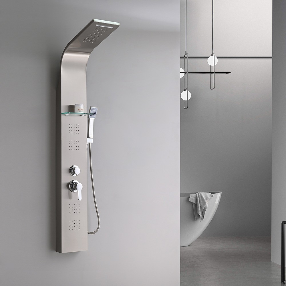 Leziter Panou de duș cu hidromasaj Alegro Silver, oțel inoxidabil [3]