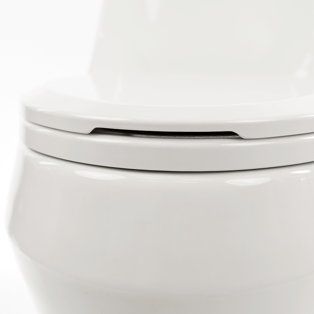 Leziter Vas de toaletă Coral Monobloc cu evacuare inferioară și capac cu închidere silențioasă [7]