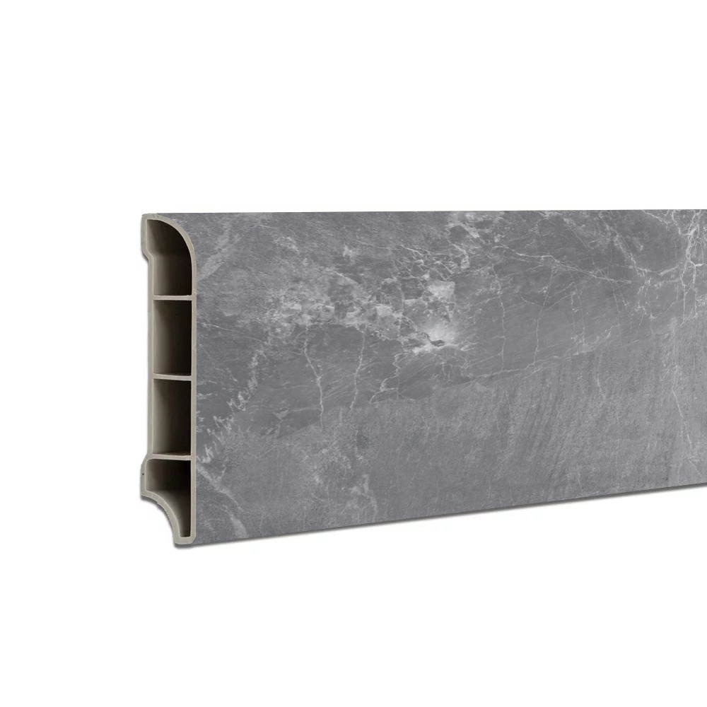 Construcții - Leziter Vinil SPC margine de podea Fjord model marmură gri închis 2400x60x12 mm