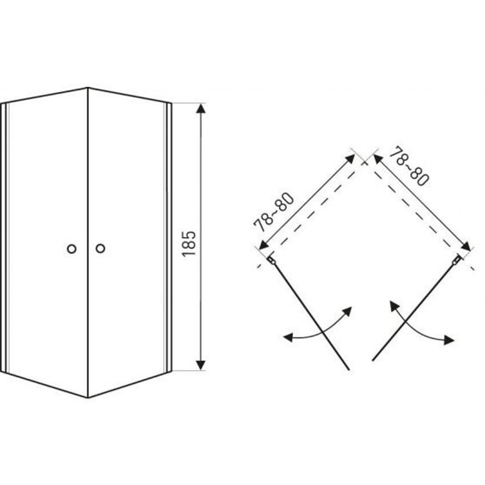Kerra Cabină de duș pătrată Madrid 80x80 cm cu cădiță de duș [2]