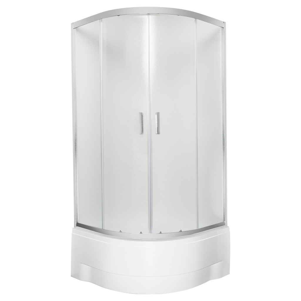 Cabină de duș semirotundă - Kerra Cabină de duș cu tavă adâncă Malibu GL 90 Curved cu spate curbat