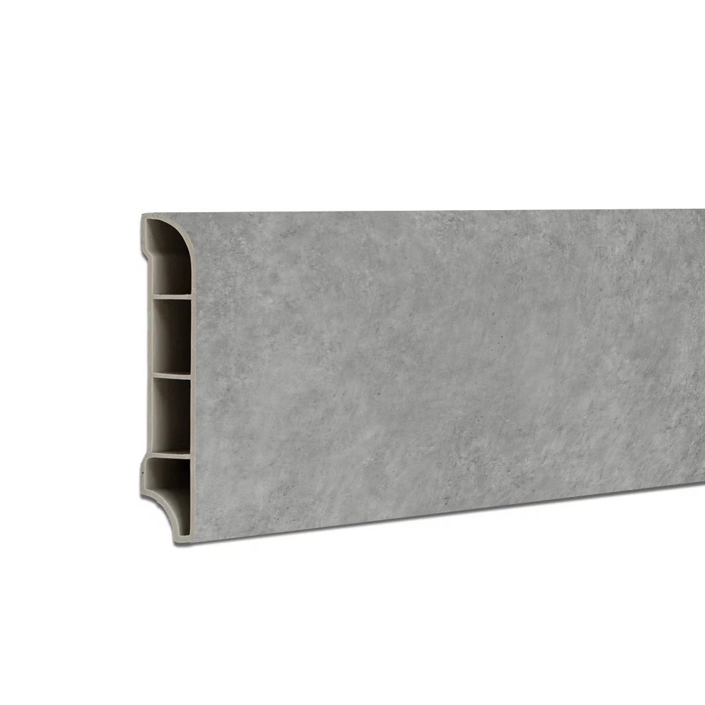 Construcții - Leziter Vinil SPC margine de podea Harbor beton gri 2400x60x12 mm