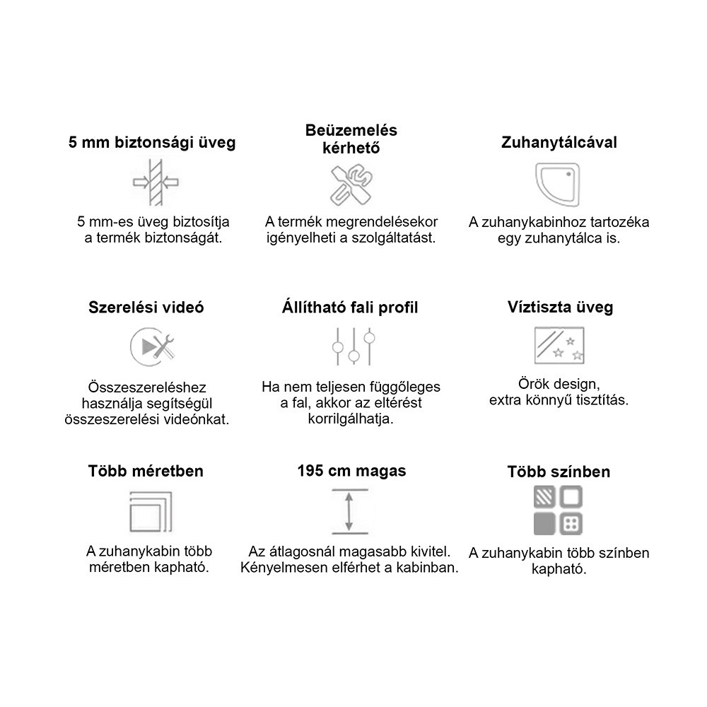 Leziter Cabină de duș Marco Black II 90x90 cm cu cădiță de duș [5]