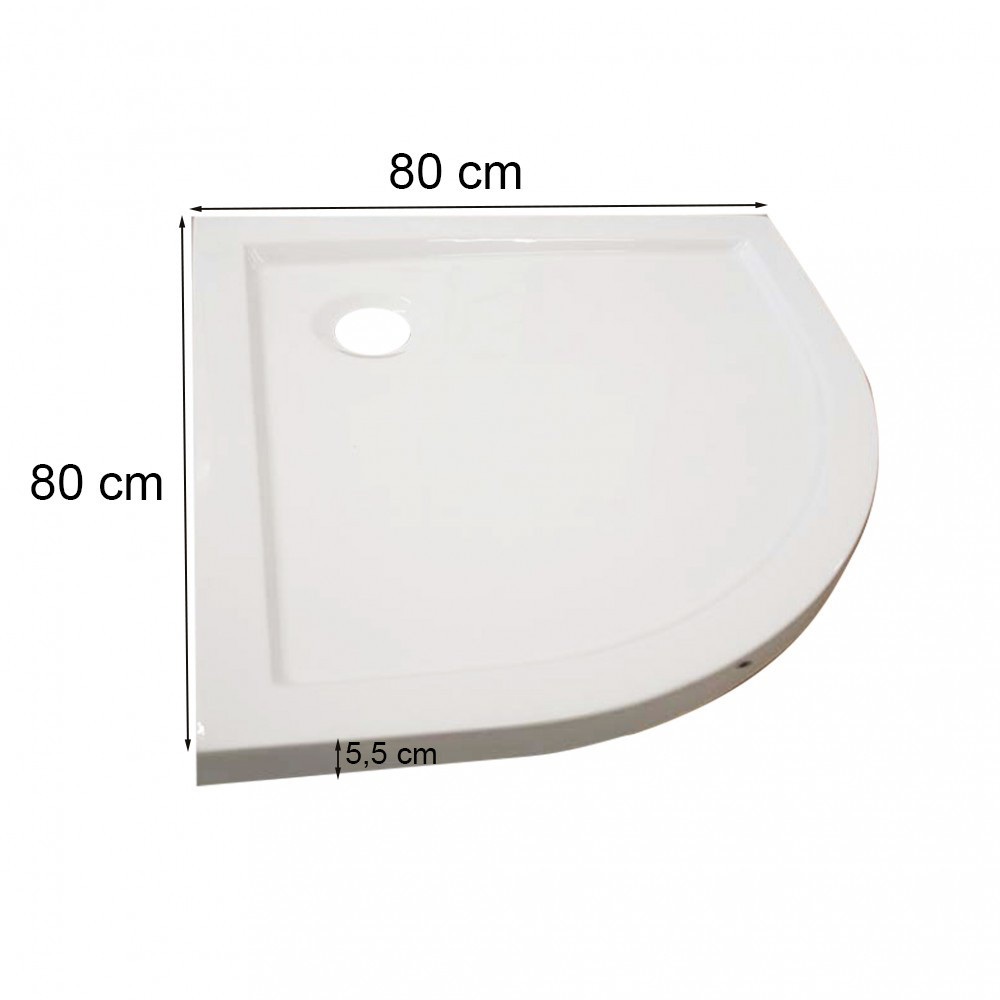 Leziter Cădiță de duș acrilică joasă curbată Modena Slim 80x80 cm [2]