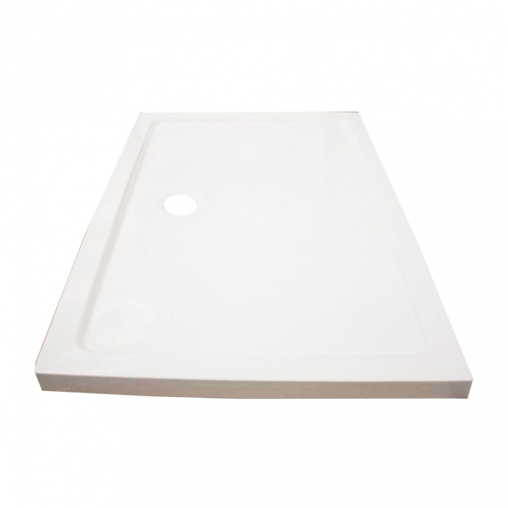 Leziter Cădiță de duș acrilică pătrată asimetrică Modena Slim, 80x100 cm [2]