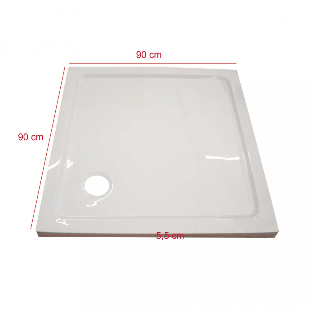 Leziter Cădiță de duș acrilică joasă pătrată Modena Slim 90x90 cm [1]