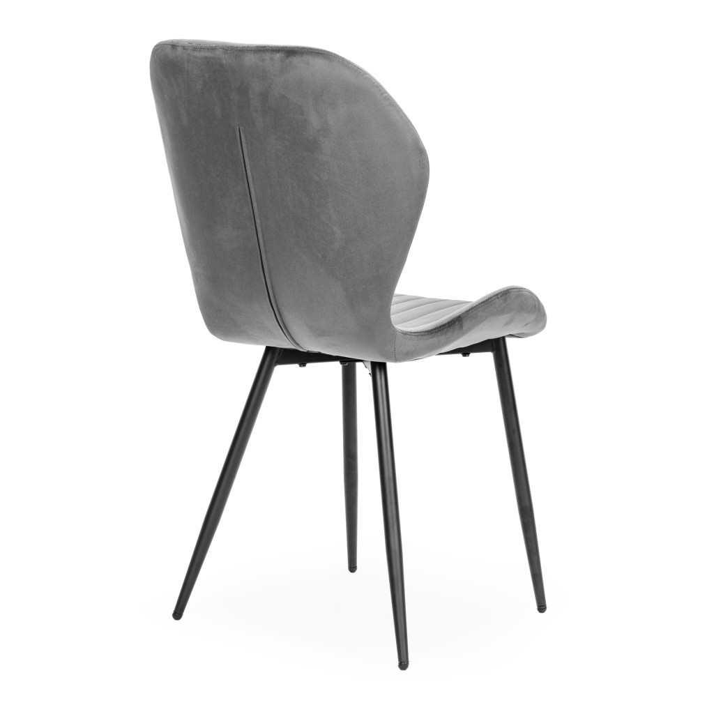 Homelux Set de 4 scaune din piele de căprioară gri scaun [5]