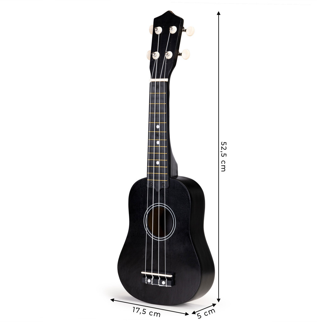Homelux Chitară Ukulele din lemn pentru copii, 4 corzi din nylon negru [9]